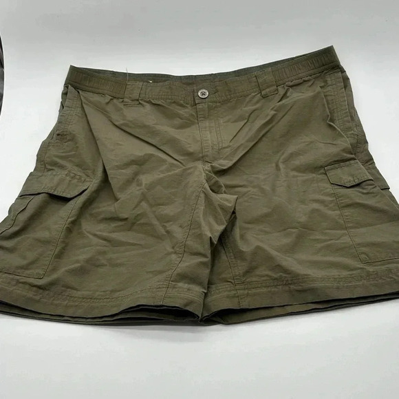 Columbia Mens Cargo Shorts Ripstop 9.5" Inseam Outdoor Nylon Cotton Green XL - Picture 1 of 10